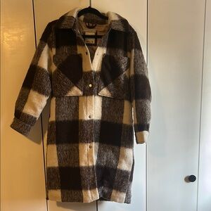 Abercrombie & Fitch Brown and Cream Teddy Jacket